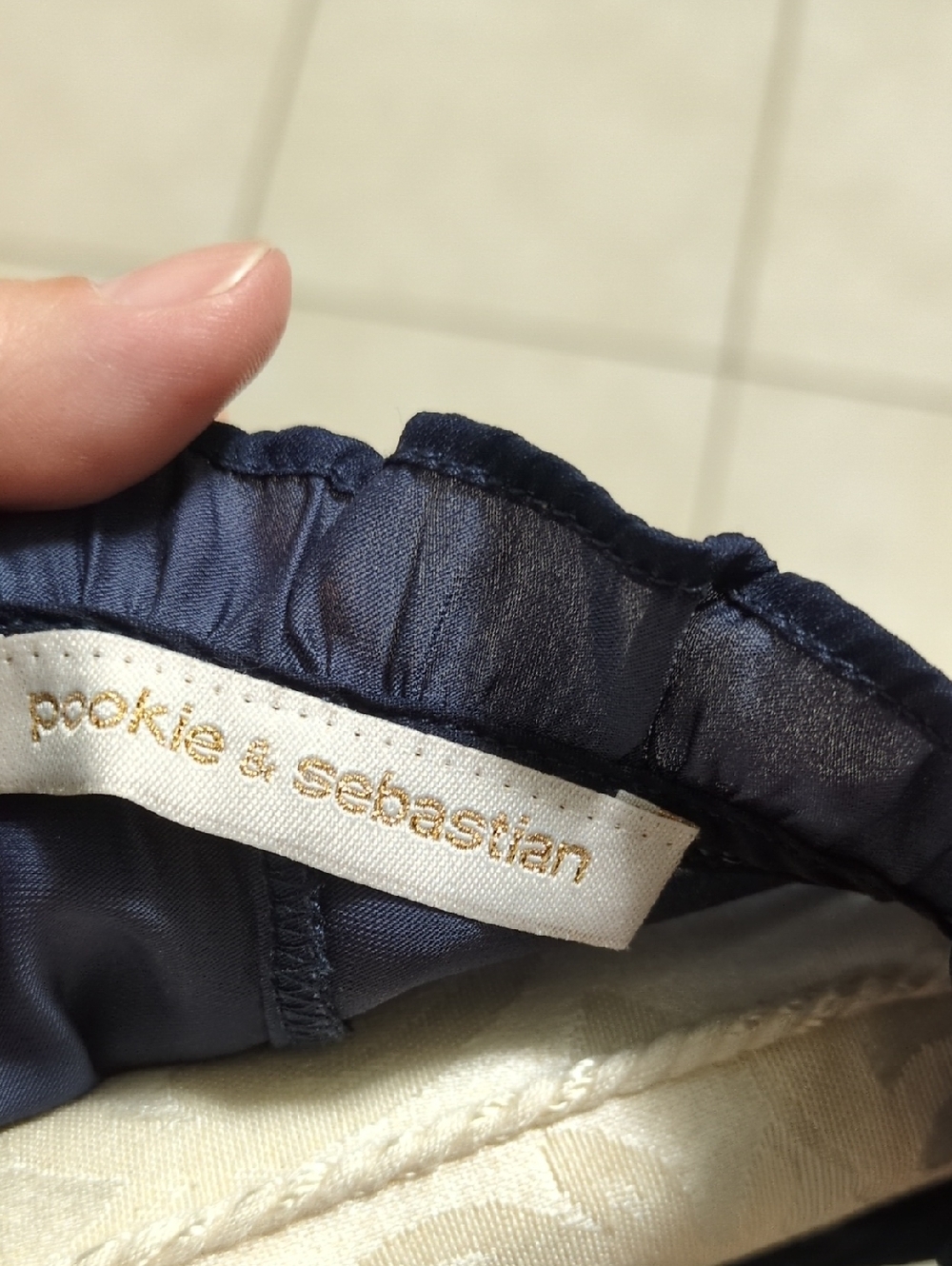 Pookie & Sebastian Navy Mini Dress